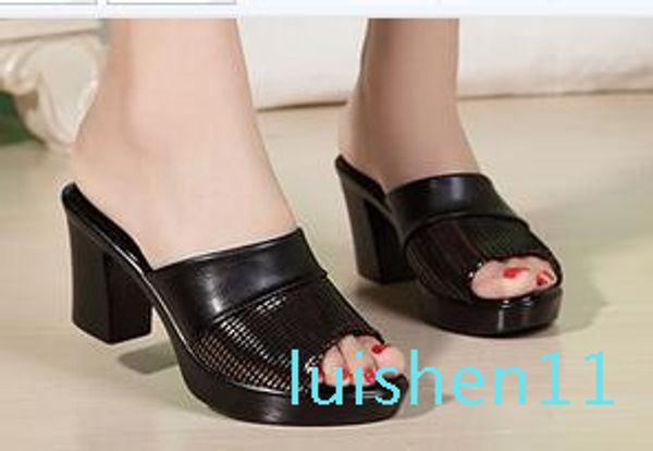 2020 new women sandals women slippers genuine leather thick high-heeled color block decoration open toe women sandals l11, Black
2020 new women sandals women slippers genuine leather thick high-heeled color block decoration open toe women sandals l11, Black