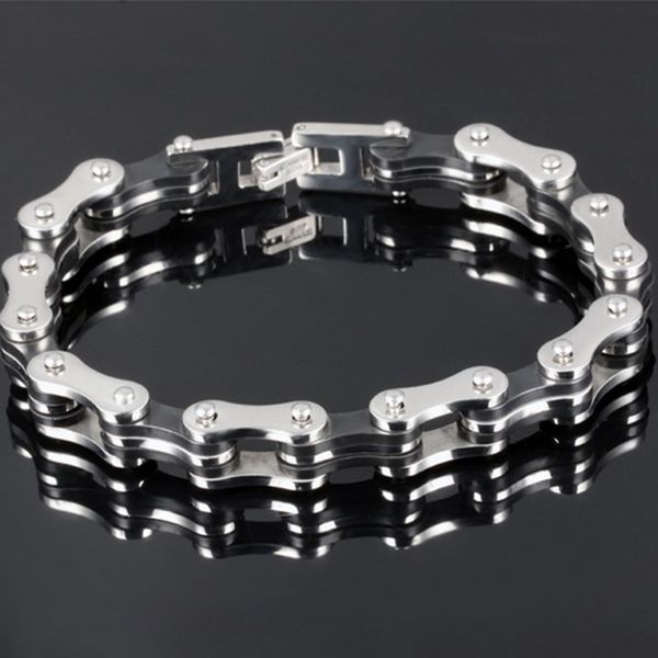 cool men bicycle chain cuff bracelet stainless steel motorcycle chains wristband bangle bracelets costume jewelry men accessories gift, Black 
cool men bicycle chain cuff bracelet stainless steel motorcycle chains wristband bangle bracelets costume jewelry men accessories gift, Black