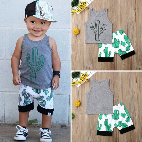 2pcs newborn kids baby boy clothes summer cactus sleeveless t-shirt shorts outfit sunsuit, White
2pcs newborn kids baby boy clothes summer cactus sleeveless t-shirt shorts outfit sunsuit, White