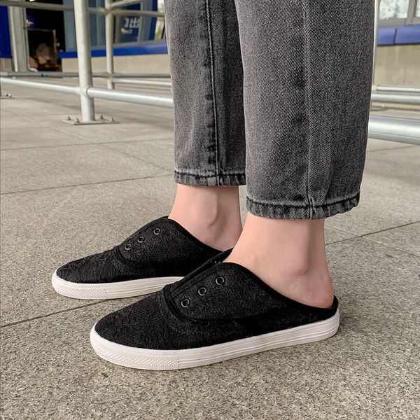 spring new style small white shoes gauze joint college style flat shoes big size slingback mules, Black
spring new style small white shoes gauze joint college style flat shoes big size slingback mules, Black