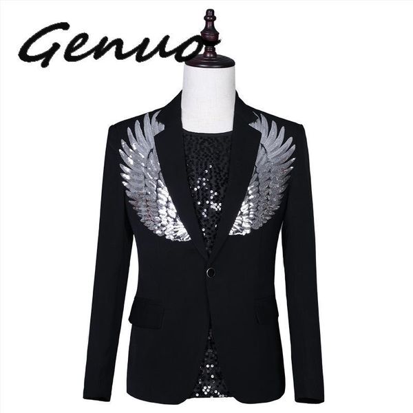 men's suits & blazers genuo 2021 mens stylish slim sequin blazer jacket men nightclub prom suit costume homme stage clothes for singers, White;black
men's suits & blazers genuo 2021 mens stylish slim sequin blazer jacket men nightclub prom suit costume homme stage clothes for singers, White;black