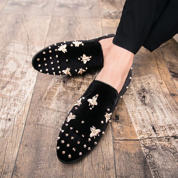 new fashion gold and metal toe men velvet dress shoes italian mens dress shoes handmade loafers size 38-47, Black
new fashion gold and metal toe men velvet dress shoes italian mens dress shoes handmade loafers size 38-47, Black