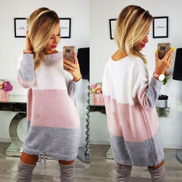 2020 casual women long sleeve sweater womens o-neck knitwear pullover patchwork women clothes, White;black
2020 casual women long sleeve sweater womens o-neck knitwear pullover patchwork women clothes, White;black