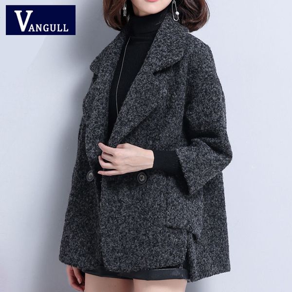 vangull woolen women jackets solid autumn winter vintage female korean coats 2019 new thick warm loose women wool outerwear, Black
vangull woolen women jackets solid autumn winter vintage female korean coats 2019 new thick warm loose women wool outerwear, Black