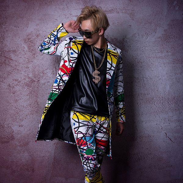 custom stage costume singer dancer dj clothes men fashion hip hop long casual blazer suit jacket male overcoat, White;black
custom stage costume singer dancer dj clothes men fashion hip hop long casual blazer suit jacket male overcoat, White;black