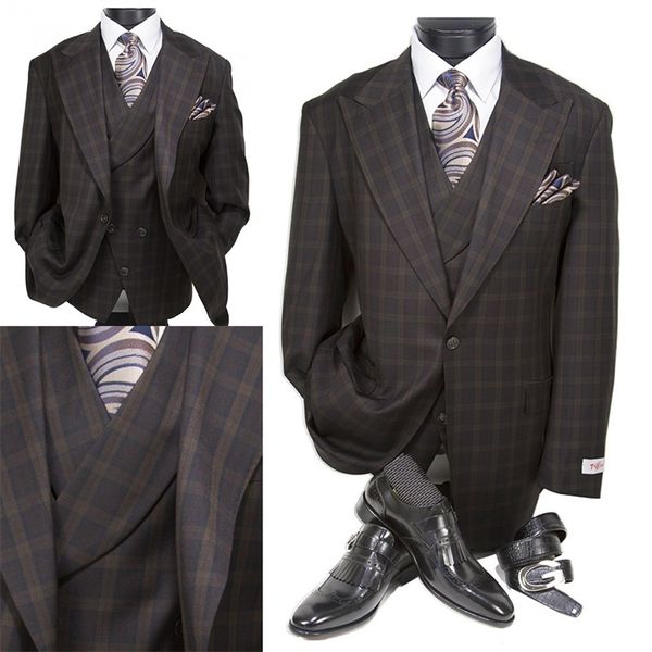 cotton blend dark brown british gentleman vintage men's suit 3 pieces one button leisure suits tuxedos business suit, White;black
cotton blend dark brown british gentleman vintage men's suit 3 pieces one button leisure suits tuxedos business suit, White;black
