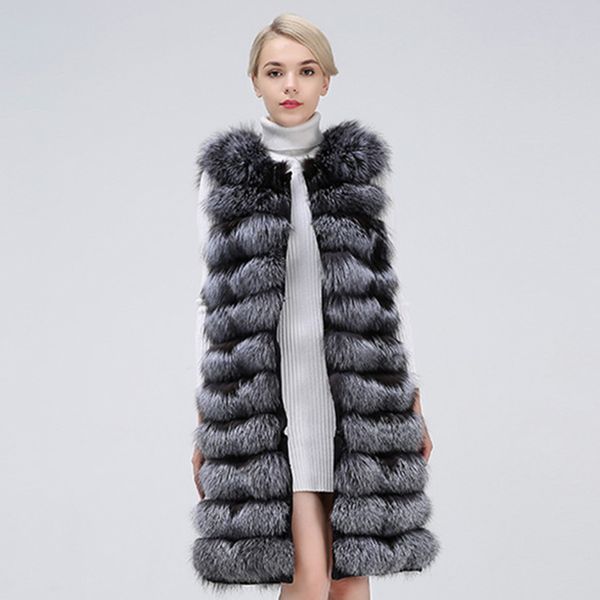 women's fur & faux 100% genuine real silver stripes vest collar sleeveless coat clothing women2021, Black
women's fur & faux 100% genuine real silver stripes vest collar sleeveless coat clothing women2021, Black