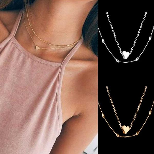 wedding accessories metal anniversary birthday jewelry party double layers heart pendant gift women necklace, Golden;silver
wedding accessories metal anniversary birthday jewelry party double layers heart pendant gift women necklace, Golden;silver