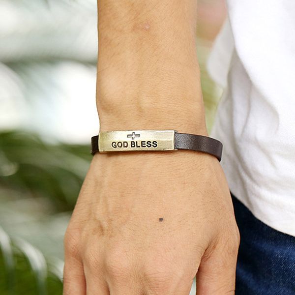 vintage biker bracelet leather gold tone magnetic clasp religious god jesus cross charms men's bracelets & bangles punk jewelry, White
vintage biker bracelet leather gold tone magnetic clasp religious god jesus cross charms men's bracelets & bangles punk jewelry, White
