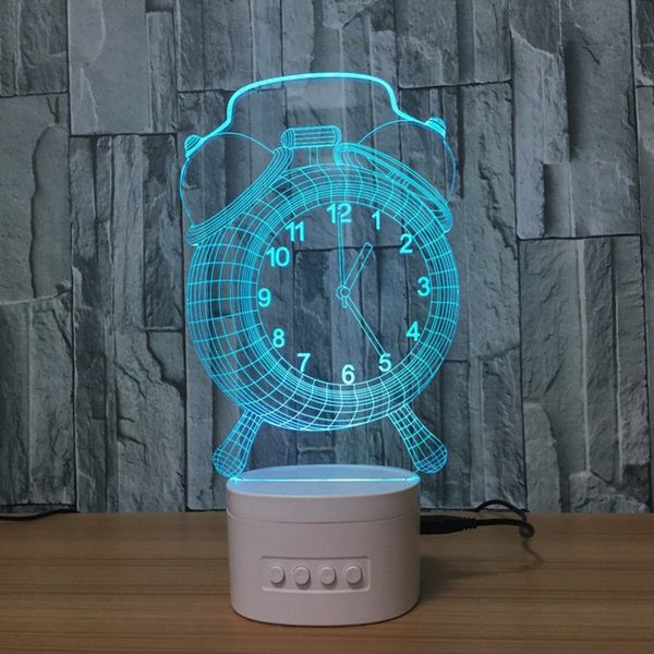 3d alarm clock optical illusion visible night light with bluetooth speaker base led desk lamp, 5 color for usb, children baby
3d alarm clock optical illusion visible night light with bluetooth speaker base led desk lamp, 5 color for usb, children baby