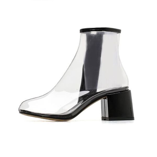 european and american network stars transparent pvc film short boots nightclub gladiator boots, Black
european and american network stars transparent pvc film short boots nightclub gladiator boots, Black