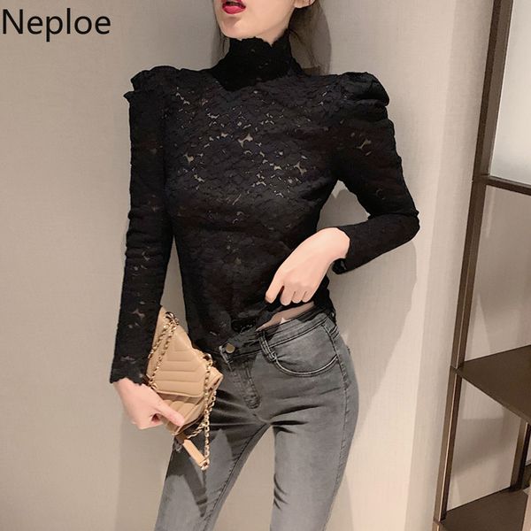 neploe lace bottom pullovers 2019 autumn winter slim solid gauze jumpers korean half turtleneck long sleeve thin sweater 55596, White;black
neploe lace bottom pullovers 2019 autumn winter slim solid gauze jumpers korean half turtleneck long sleeve thin sweater 55596, White;black