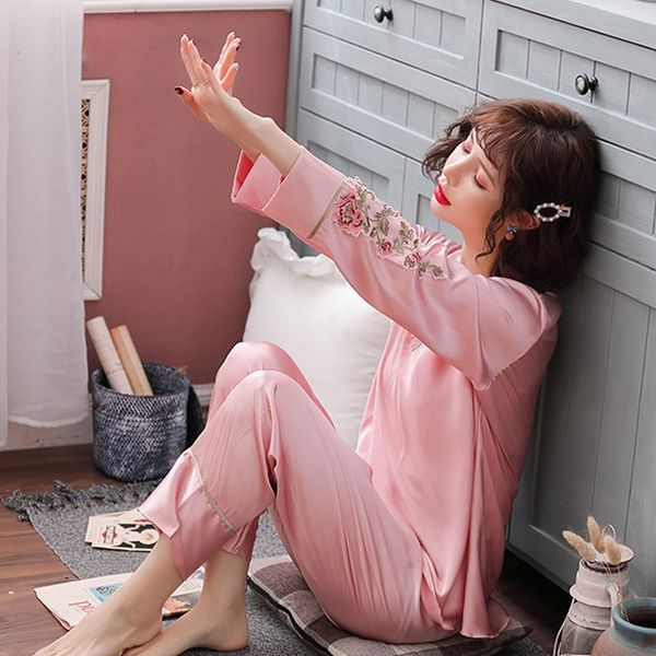 2019 spring new sleeping wear set for women pijamas summer long sleeve pyjama sets pijama pajamas home clothes fdfklak, Black;red
2019 spring new sleeping wear set for women pijamas summer long sleeve pyjama sets pijama pajamas home clothes fdfklak, Black;red
