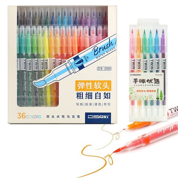 ds 6/12/24/36color set art brush pen calligraphy pen fineliner water color marker pens for drawing painting school art supplies
ds 6/12/24/36color set art brush pen calligraphy pen fineliner water color marker pens for drawing painting school art supplies
