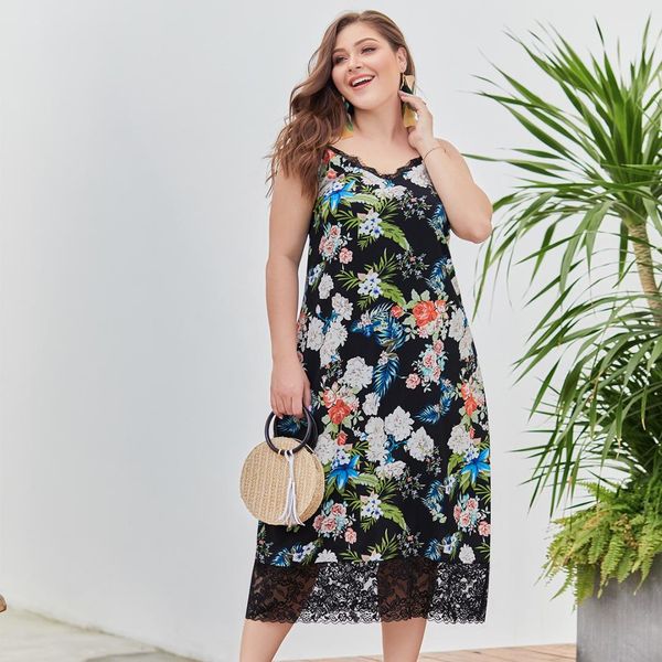 2019 new lace stitching v-neck large size women pregnant dresses europe and the united states holiday wind strap print dress, White
2019 new lace stitching v-neck large size women pregnant dresses europe and the united states holiday wind strap print dress, White