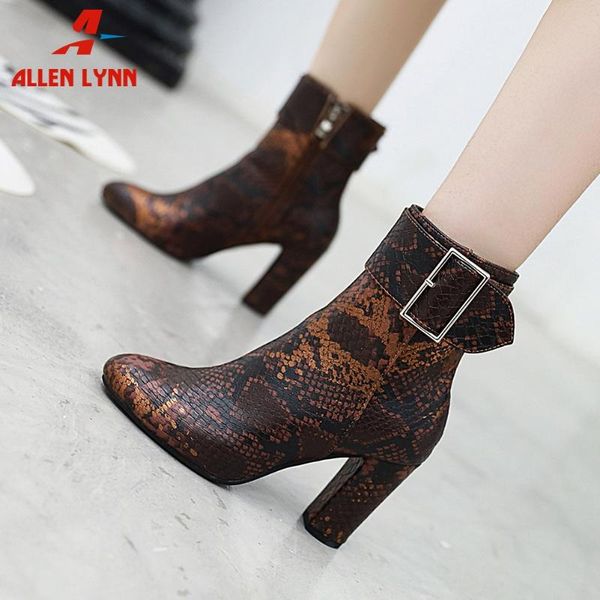 allen trendy ladies high chunky heel shoes woman elegant party big buckle ankle boots women snake veins boots, Black
allen trendy ladies high chunky heel shoes woman elegant party big buckle ankle boots women snake veins boots, Black