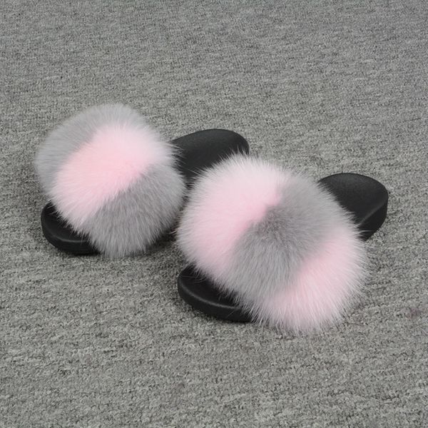 dyed fox fur slippers with different colors charming women sandals customized flat slides, Black
dyed fox fur slippers with different colors charming women sandals customized flat slides, Black