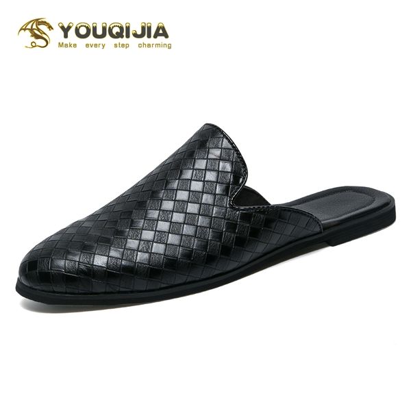 fashion men half loafers pu leather slippers weaving loafer slides breathable mules for man outdoor lightweight half shoes, Black
fashion men half loafers pu leather slippers weaving loafer slides breathable mules for man outdoor lightweight half shoes, Black