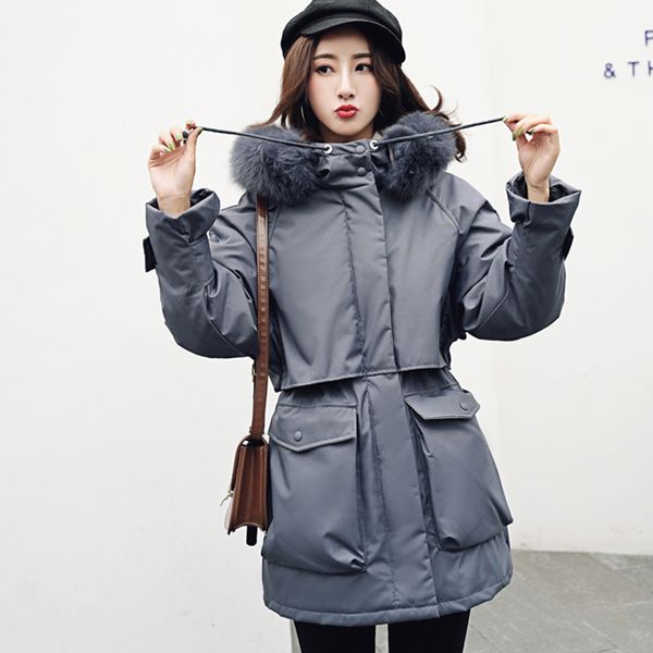 winter down parkas jacket women large natural fox fur white duck down coat thick parkas warm sash tie up zipper down snow outerwear, Black
winter down parkas jacket women large natural fox fur white duck down coat thick parkas warm sash tie up zipper down snow outerwear, Black