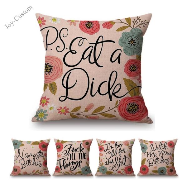 pink color letter print sofa throw pillow cotton linen english calligraphy four letter word complain flower wreath cushion cover 
pink color letter print sofa throw pillow cotton linen english calligraphy four letter word complain flower wreath cushion cover