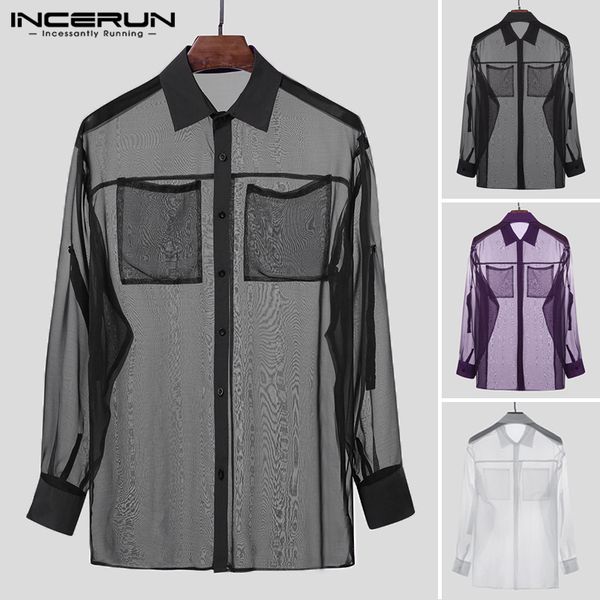 incerun men see through shirts casual long sleeve lapel shirt man mesh button up thin blouse breathable party nightclub 5xl, White;black
incerun men see through shirts casual long sleeve lapel shirt man mesh button up thin blouse breathable party nightclub 5xl, White;black