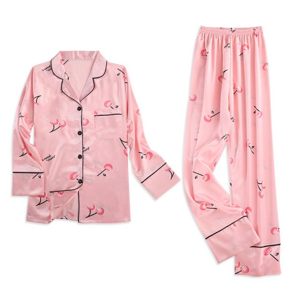 cherry seven sets of four seasons wearable pajamas women's sweet cute imitated silk fabric thin homewear set, Black;brown
cherry seven sets of four seasons wearable pajamas women's sweet cute imitated silk fabric thin homewear set, Black;brown