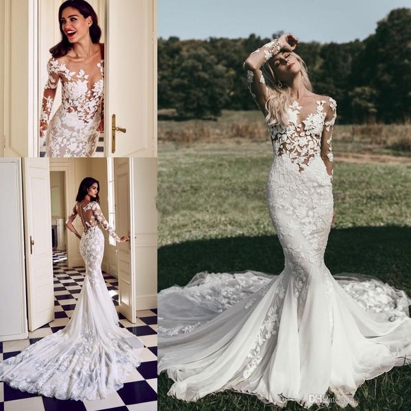 2019 new long sleeve lace sheer mermaid wedding dresses vintage bling long train hochzeitskleid wedding gowns vestito da sposa, White
2019 new long sleeve lace sheer mermaid wedding dresses vintage bling long train hochzeitskleid wedding gowns vestito da sposa, White