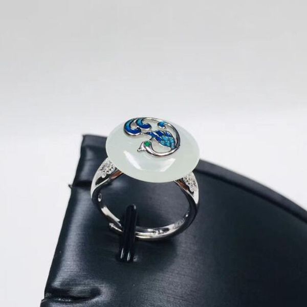 men's and women's 925 silver jewelry retro party ring natural white jade round shape inlay peacock pattern ring gems 16x16mm, Golden;silver
men's and women's 925 silver jewelry retro party ring natural white jade round shape inlay peacock pattern ring gems 16x16mm, Golden;silver