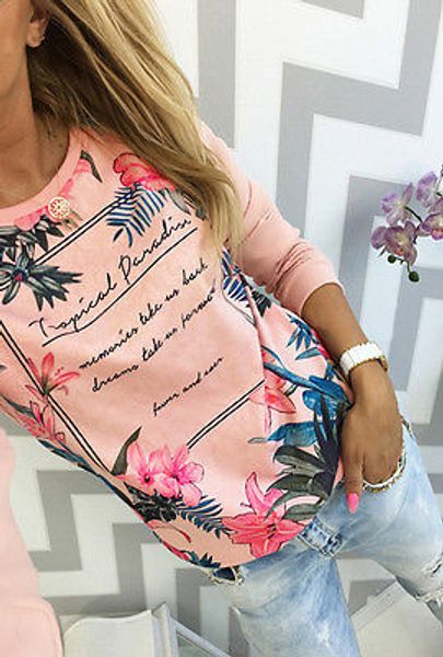 fashion womens ladies casual t shirt long sleeve shirt loose printed women t-shirt, White
fashion womens ladies casual t shirt long sleeve shirt loose printed women t-shirt, White