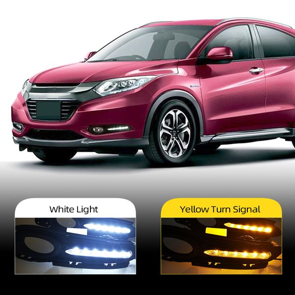 2pcs for honda hrv hr-v vezel 2014 2015 2016 drl fog lamp cover daytime running lights with turn signal 12v daylight car-styling
2pcs for honda hrv hr-v vezel 2014 2015 2016 drl fog lamp cover daytime running lights with turn signal 12v daylight car-styling