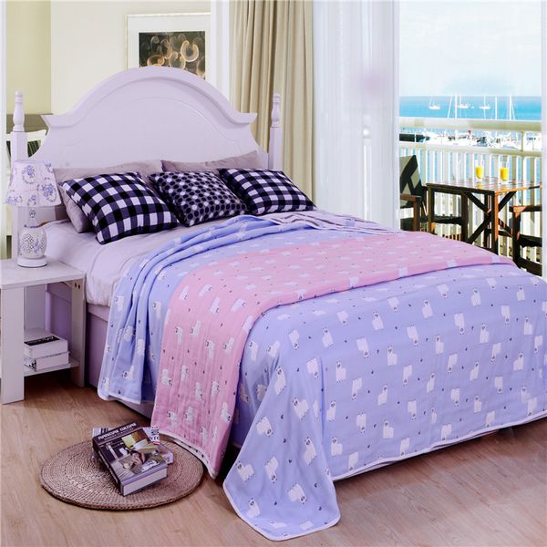 Baby Gauze Blanket Towel Quilt Cotton 6 Layers Single Double Towel Quilt Blanket Air Conditioning Summer Cool 150*200cm