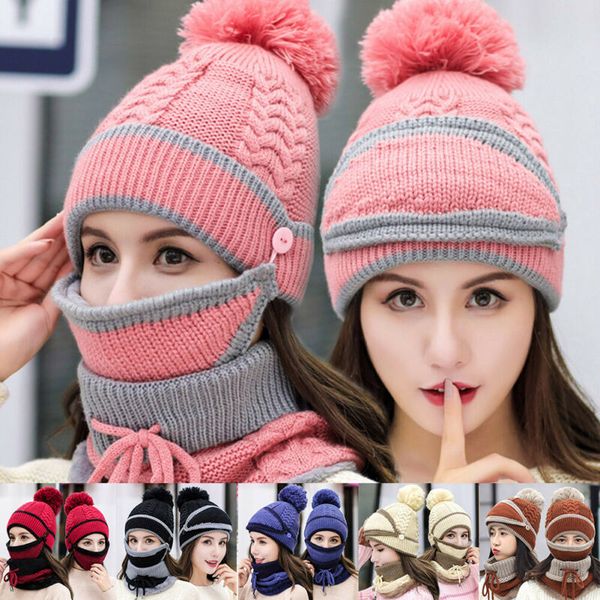 зима теплая женская вязаная шапочка шарф шляпа маска для лица snood шеи помпон шапки, Blue;gray
зима теплая женская вязаная шапочка шарф шляпа маска для лица snood шеи помпон шапки, Blue;gray