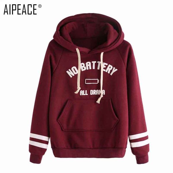 aipeace no battery print women hoodies spring loose sweatshirt femme red pullovers casual women coat, Black
aipeace no battery print women hoodies spring loose sweatshirt femme red pullovers casual women coat, Black