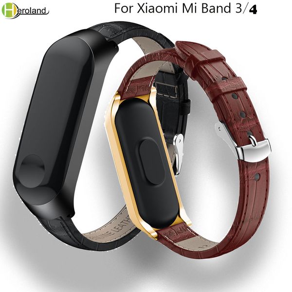 leather strap for mi band 3 smart band wristband strap accessories for mi 4 bracelet sport+metal case cover, Black;brown
leather strap for mi band 3 smart band wristband strap accessories for mi 4 bracelet sport+metal case cover, Black;brown
