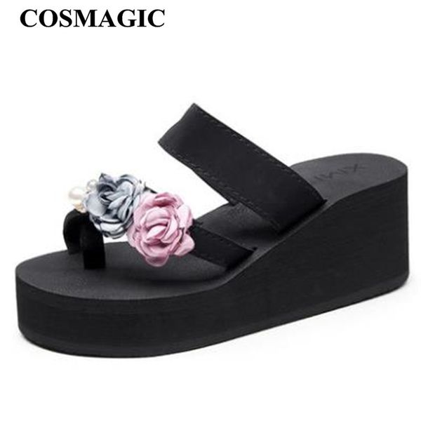 cosmagic мода сладкий жемчуг цветок клин тапочки 2019 новый женский летний пляж платформа ручной работы высокий каблук слайд обуви, Black
cosmagic мода сладкий жемчуг цветок клин тапочки 2019 новый женский летний пляж платформа ручной работы высокий каблук слайд обуви, Black