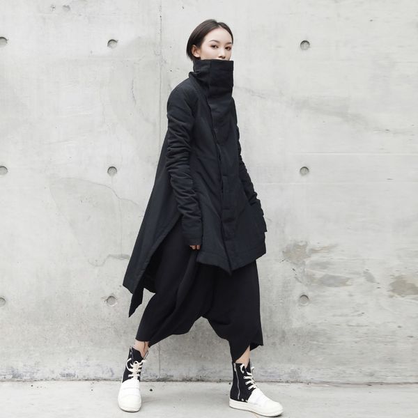 2018 new fashion winter stand lead irregular long type cotton-padded clothes loose coat solid black jacket woman
2018 new fashion winter stand lead irregular long type cotton-padded clothes loose coat solid black jacket woman