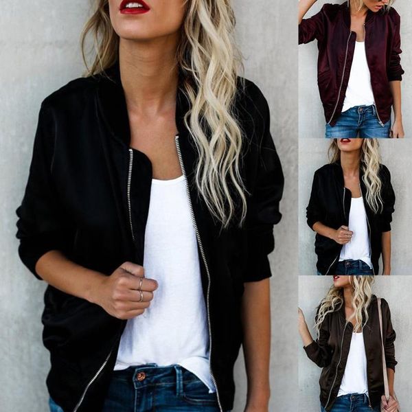 autumn winter jacket women classic coat short bomber solid zip up jacket coat black wine red for ladies mujer veste femme, Black;brown
autumn winter jacket women classic coat short bomber solid zip up jacket coat black wine red for ladies mujer veste femme, Black;brown