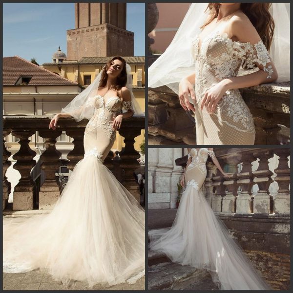 2019 new lace appliqued mermaid wedding dresses plunging neckline off shoulder trumpet bridal gowns court train tulle wedding dress, White
2019 new lace appliqued mermaid wedding dresses plunging neckline off shoulder trumpet bridal gowns court train tulle wedding dress, White