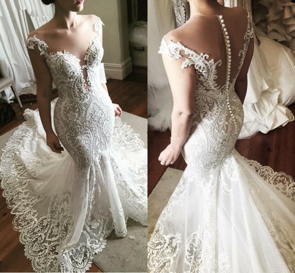 vintage mermaid wedding dresses open back tulle lace appliques luxury wedding dress bridal gowns custom size, White
vintage mermaid wedding dresses open back tulle lace appliques luxury wedding dress bridal gowns custom size, White