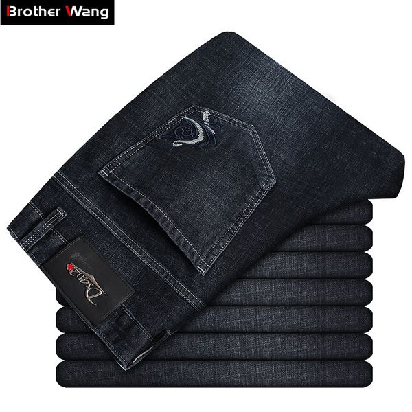 2019 new men's black slim jeans classic style embroidery elastic force cotton denim jean pants brand clothing, Blue
2019 new men's black slim jeans classic style embroidery elastic force cotton denim jean pants brand clothing, Blue