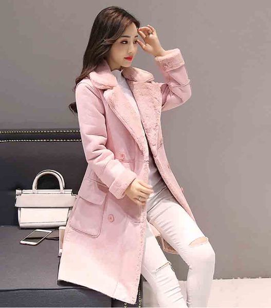 2019 winter new lamb fur coat korean version plus velvet thick coat in long section deerskin velvet cotton coat women, Black
2019 winter new lamb fur coat korean version plus velvet thick coat in long section deerskin velvet cotton coat women, Black