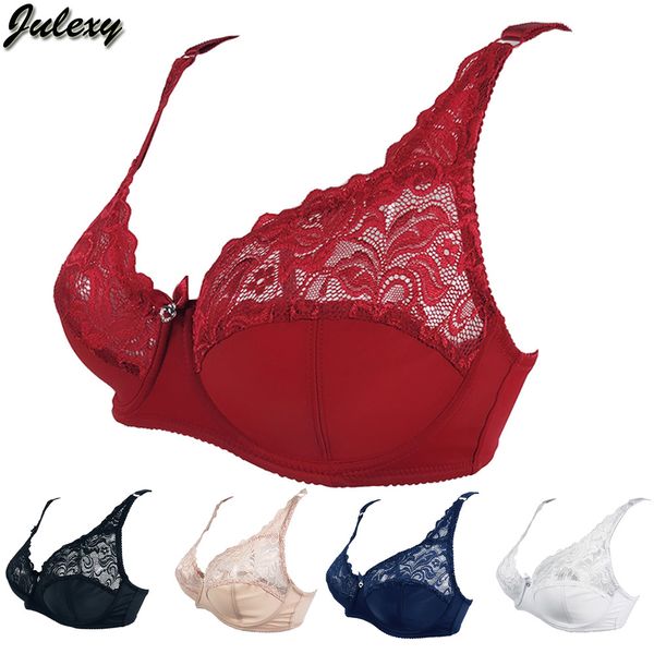 julexy new 2020 ultrathin transparent brassiere c d cup big size women bra solid lace hollow out soutien gorge underwear, Red;black
julexy new 2020 ultrathin transparent brassiere c d cup big size women bra solid lace hollow out soutien gorge underwear, Red;black