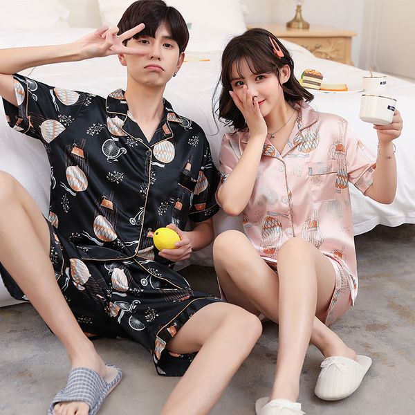 couple nightwear suit lovers home clothes summer short sleeve stanin pajamas for women men plus size -3xl silk pijamas mujer, Black;red
couple nightwear suit lovers home clothes summer short sleeve stanin pajamas for women men plus size -3xl silk pijamas mujer, Black;red