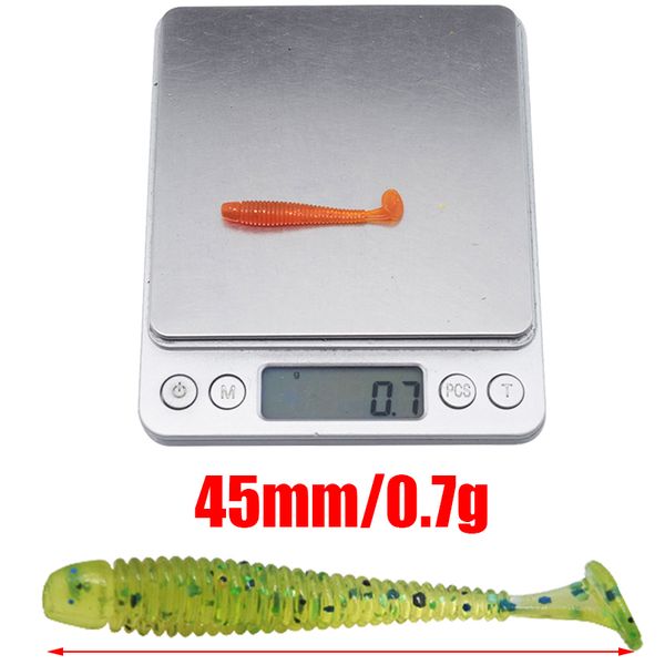 20pcs jig soft bait silicone lure worm fishing lures wobbler 45mm 0.7g attractive artificial rubber swivel bass fishing tackle
20pcs jig soft bait silicone lure worm fishing lures wobbler 45mm 0.7g attractive artificial rubber swivel bass fishing tackle