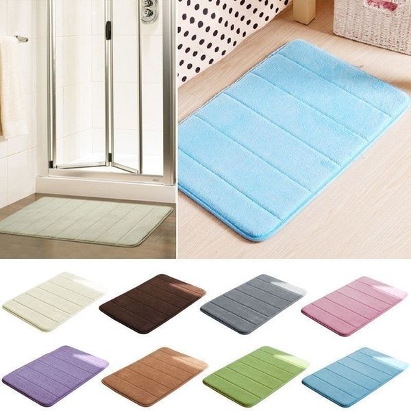 

microfibre memory foam mat absorbent slip-resistant rugs pad home bathroom shower bath soft non-slip mats carpet for 8 colors
