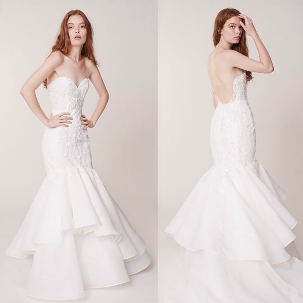 elegent mermaid rita vinieris wedding dresses strapless sleeveless applique tiers wedding gown floor length custom robe de mariée, White
elegent mermaid rita vinieris wedding dresses strapless sleeveless applique tiers wedding gown floor length custom robe de mariée, White