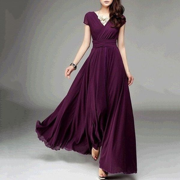 women fashion bohemian maxi long dress evening party solid dress v-neck sleeveless, Black;gray
women fashion bohemian maxi long dress evening party solid dress v-neck sleeveless, Black;gray