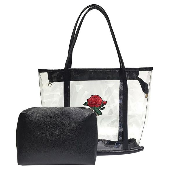 women transparent jelly bag tote bag summer rose shoulder handbag carteras mujer de hombro y bolsos torebka damska#t3
women transparent jelly bag tote bag summer rose shoulder handbag carteras mujer de hombro y bolsos torebka damska#t3