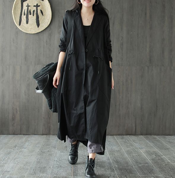 spring autumn coats women casual solid color single breaseted drawstring loose furcal aymmetric female wild trench fashion, Tan;black
spring autumn coats women casual solid color single breaseted drawstring loose furcal aymmetric female wild trench fashion, Tan;black