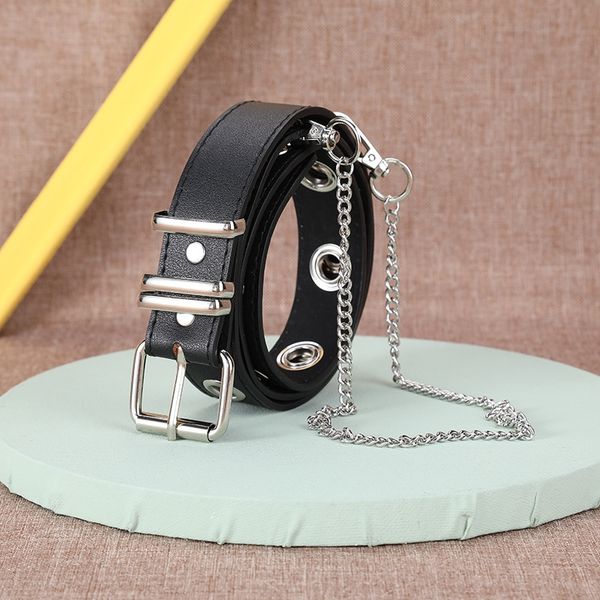 imitation leather women's imitation leather belt single row air eye chain clause punk style women's belt, Black;brown
imitation leather women's imitation leather belt single row air eye chain clause punk style women's belt, Black;brown